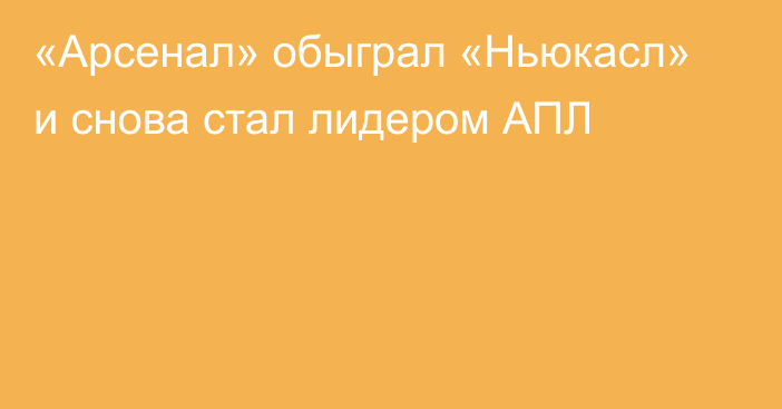 «Арсенал» обыграл «Ньюкасл» и снова стал лидером АПЛ