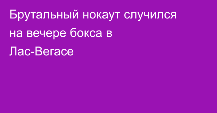 Брутальный нокаут случился на вечере бокса в Лас-Вегасе