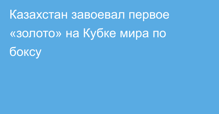 Казахстан завоевал первое «золото» на Кубке мира по боксу