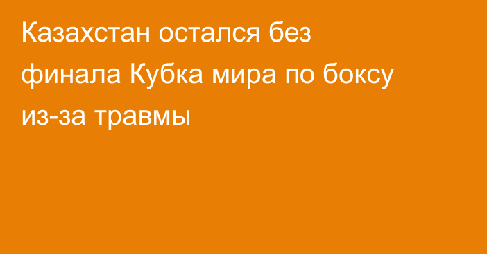 Казахстан остался без финала Кубка мира по боксу из-за травмы