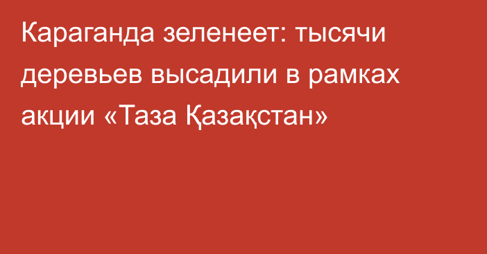 Караганда зеленеет: тысячи деревьев высадили в рамках акции «Таза Қазақстан»