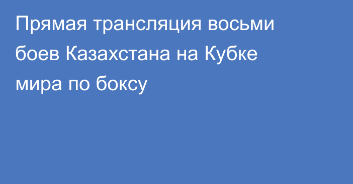 Прямая трансляция восьми боев Казахстана на Кубке мира по боксу