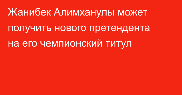 Жанибек Алимханулы может получить нового претендента на его чемпионский титул