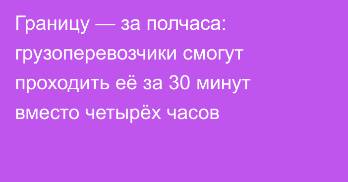 Границу — за полчаса: грузоперевозчики смогут проходить её за 30 минут вместо четырёх часов