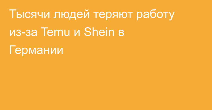 Тысячи людей теряют работу из-за Temu и Shein в Германии