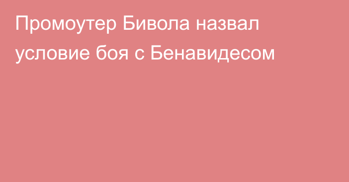 Промоутер Бивола назвал условие боя с Бенавидесом