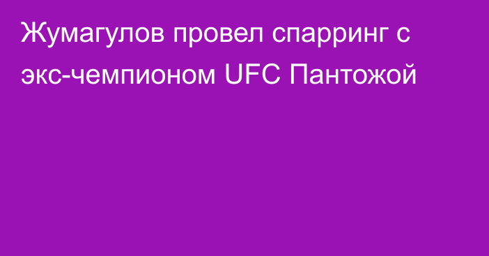 Жумагулов провел спарринг с экс-чемпионом UFC Пантожой