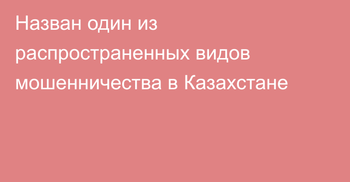 Назван один из распространенных видов мошенничества в Казахстане