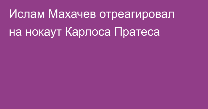 Ислам Махачев отреагировал на нокаут Карлоса Пратеса