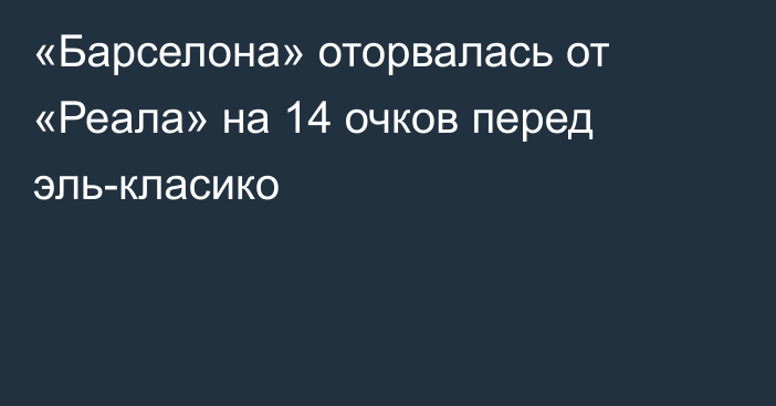 «Барселона» оторвалась от «Реала» на 14 очков перед эль-класико