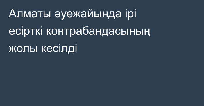 Алматы әуежайында ірі есірткі контрабандасының жолы кесілді