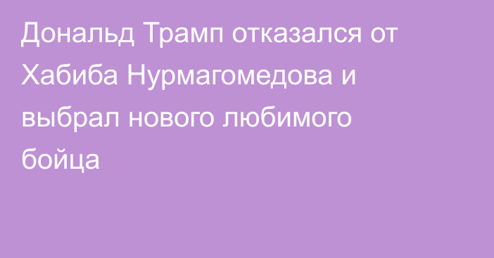 Дональд Трамп отказался от Хабиба Нурмагомедова и выбрал нового любимого бойца