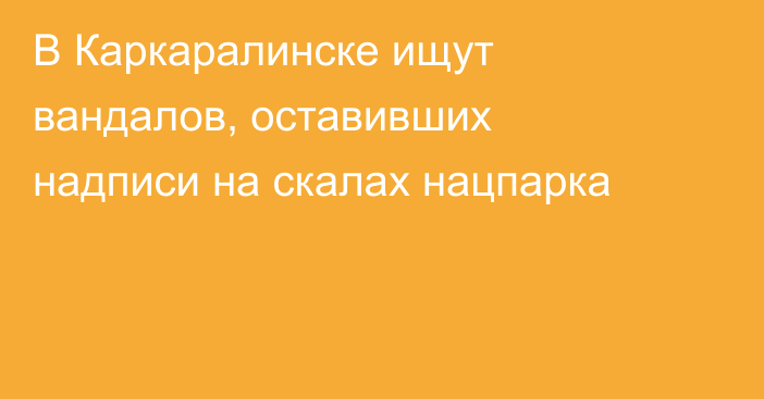 В Каркаралинске ищут вандалов, оставивших надписи на скалах нацпарка