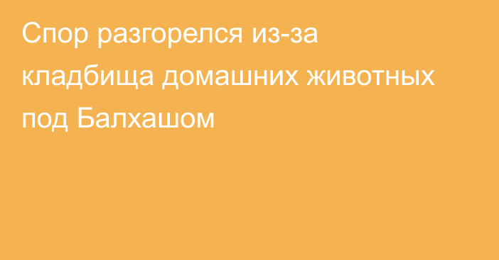 Спор разгорелся из-за кладбища домашних животных под Балхашом