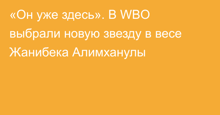 «Он уже здесь». В WBO выбрали новую звезду в весе Жанибека Алимханулы
