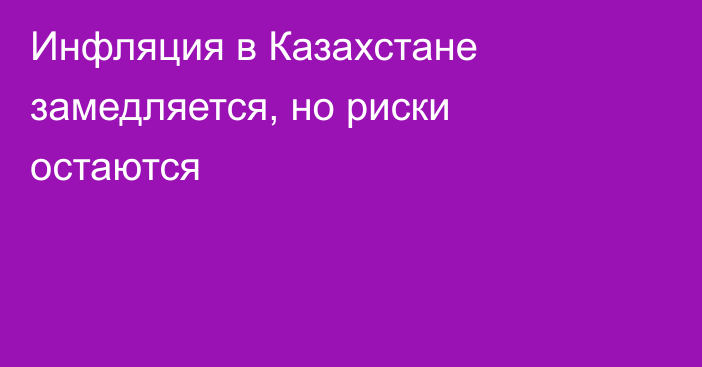 Инфляция в Казахстане замедляется, но риски остаются