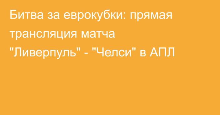 Битва за еврокубки: прямая трансляция матча 