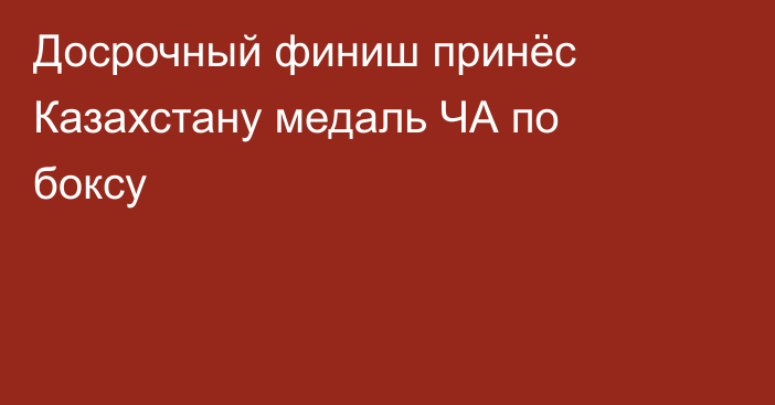 Досрочный финиш принёс Казахстану медаль ЧА по боксу