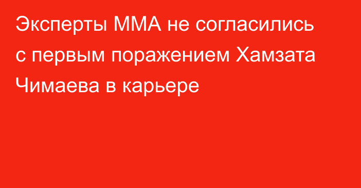 Эксперты ММА не согласились с первым поражением Хамзата Чимаева в карьере