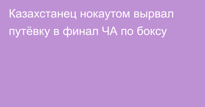 Казахстанец нокаутом вырвал путёвку в финал ЧА по боксу