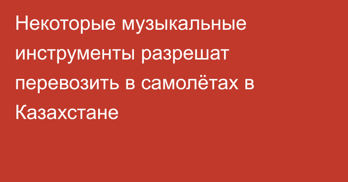 Некоторые музыкальные инструменты разрешат перевозить в самолётах в Казахстане