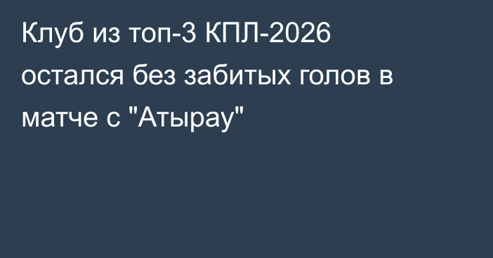 Клуб из топ-3 КПЛ-2026 остался без забитых голов в матче с 