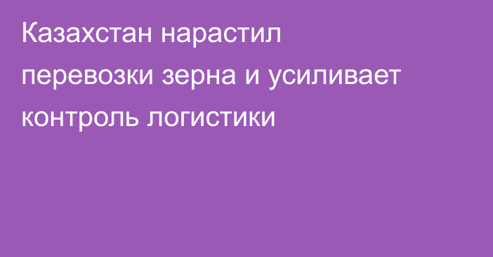 Казахстан нарастил перевозки зерна и усиливает контроль логистики