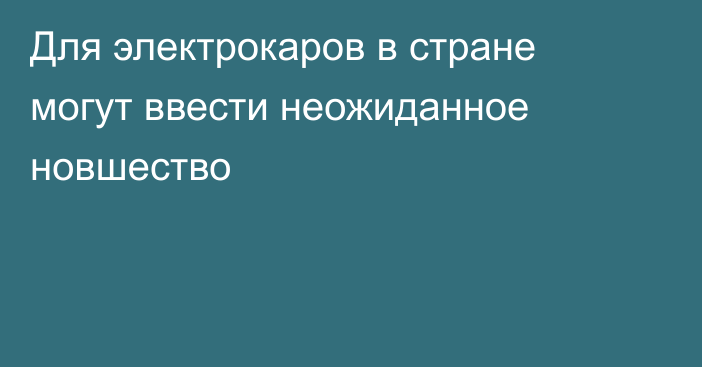 Для электрокаров в стране могут ввести неожиданное новшество