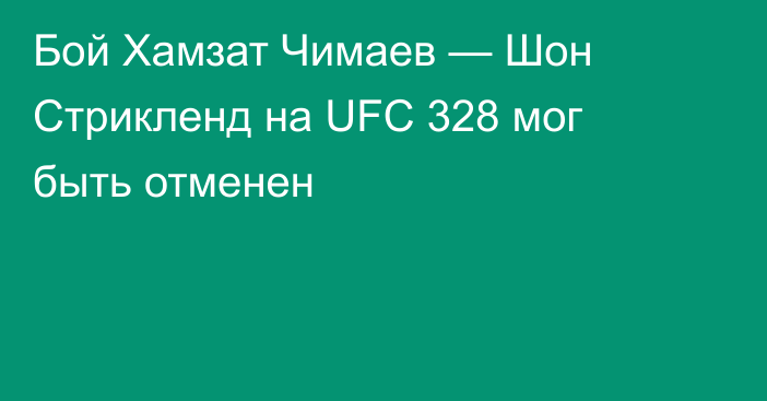 Бой Хамзат Чимаев — Шон Стрикленд на UFC 328 мог быть отменен