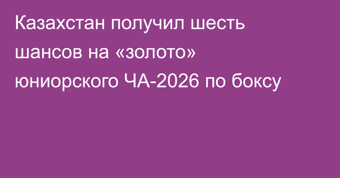 Казахстан получил шесть шансов на «золото» юниорского ЧА-2026 по боксу