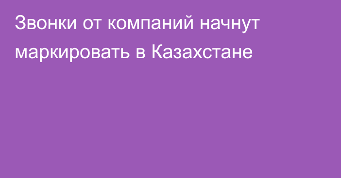 Звонки от компаний начнут маркировать в Казахстане