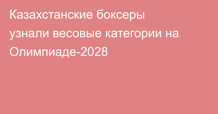Казахстанские боксеры узнали весовые категории на Олимпиаде-2028