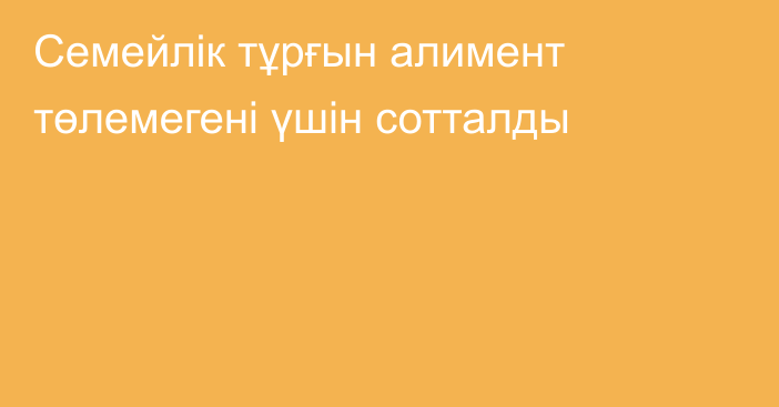 Семейлік тұрғын алимент төлемегені үшін сотталды
