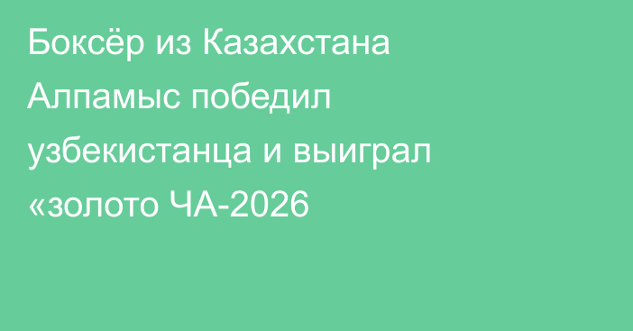 Боксёр из Казахстана Алпамыс победил узбекистанца и выиграл «золото ЧА-2026
