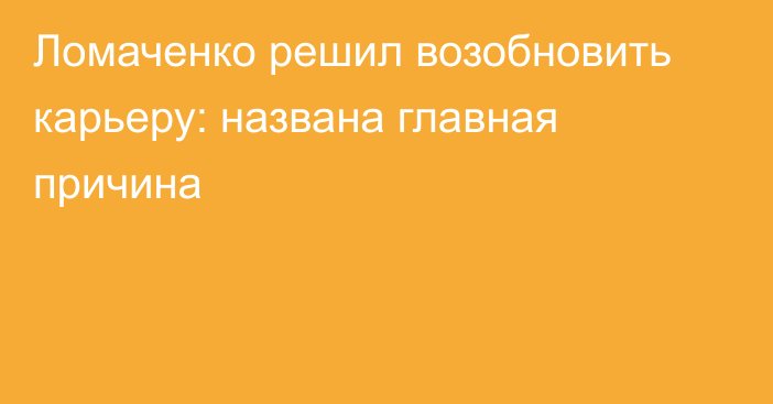 Ломаченко решил возобновить карьеру: названа главная причина
