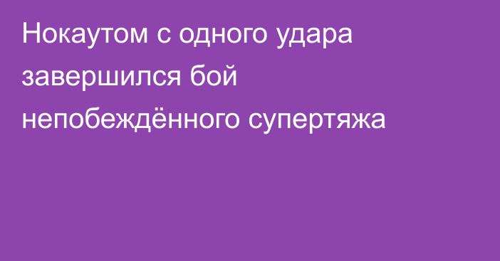 Нокаутом с одного удара завершился бой непобеждённого супертяжа