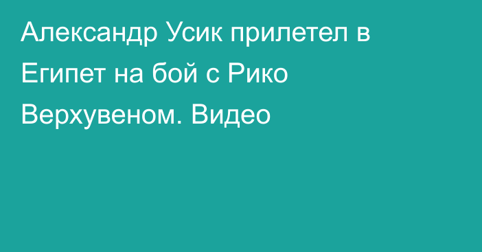 Александр Усик прилетел в Египет на бой с Рико Верхувеном. Видео