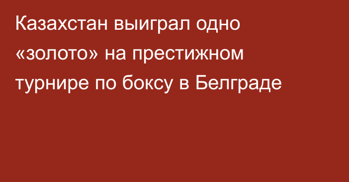 Казахстан выиграл одно «золото» на престижном турнире по боксу в Белграде