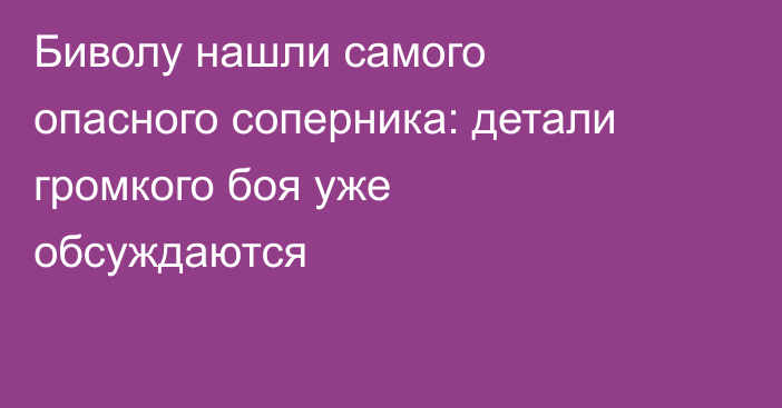 Биволу нашли самого опасного соперника: детали громкого боя уже обсуждаются