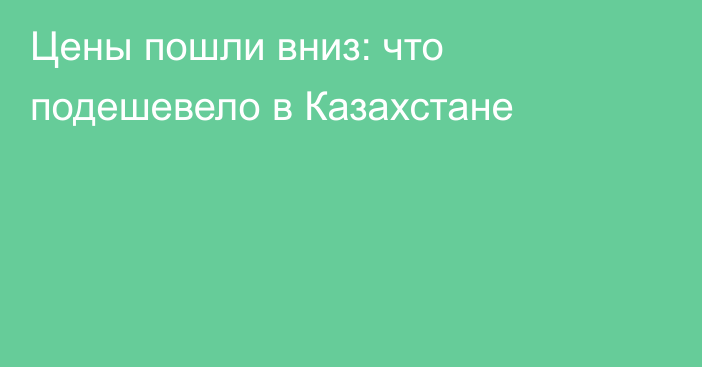 Цены пошли вниз: что подешевело в Казахстане