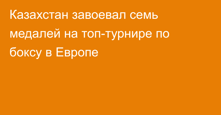 Казахстан завоевал семь медалей на топ-турнире по боксу в Европе