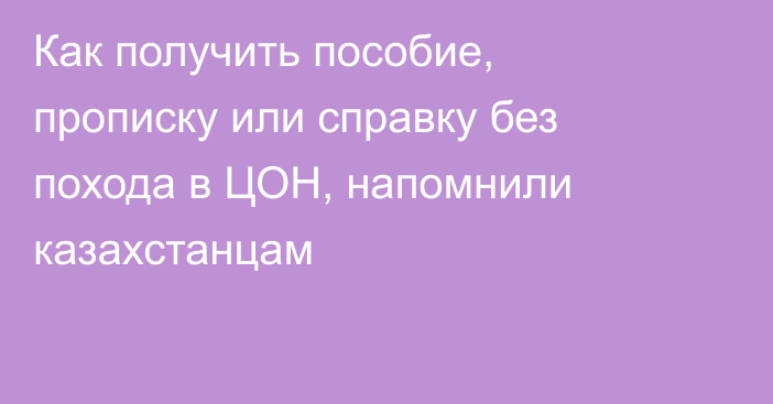 Как получить пособие, прописку или справку без похода в ЦОН, напомнили казахстанцам