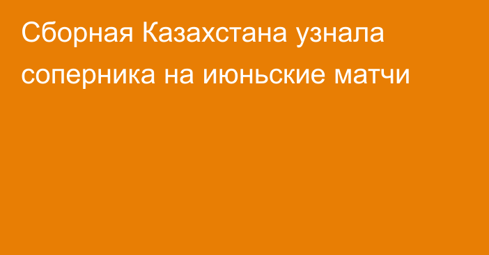 Сборная Казахстана узнала соперника на июньские матчи