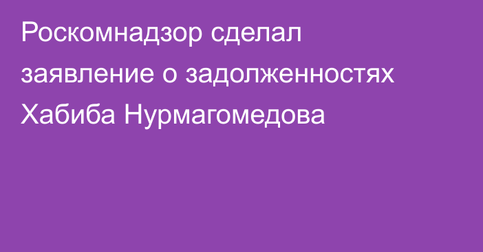 Роскомнадзор сделал заявление о задолженностях Хабиба Нурмагомедова