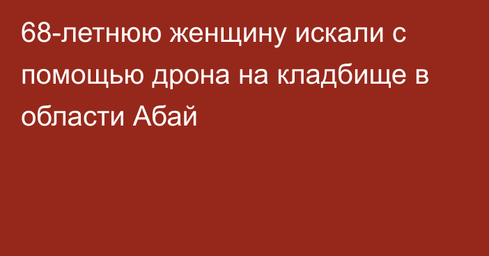 68-летнюю женщину искали с помощью дрона на кладбище в области Абай