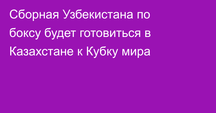 Сборная Узбекистана по боксу будет готовиться в Казахстане к Кубку мира