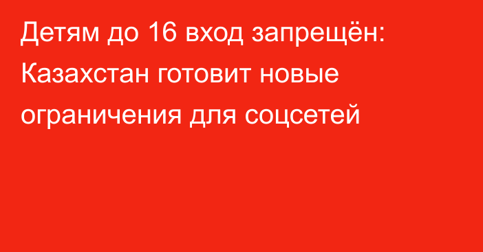 Детям до 16 вход запрещён: Казахстан готовит новые ограничения для соцсетей