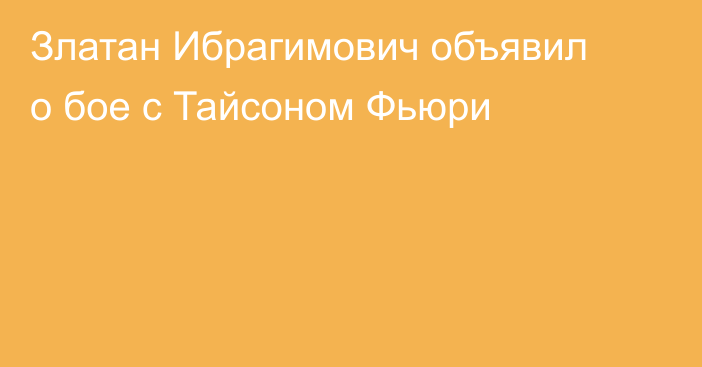 Златан Ибрагимович объявил о бое с Тайсоном Фьюри