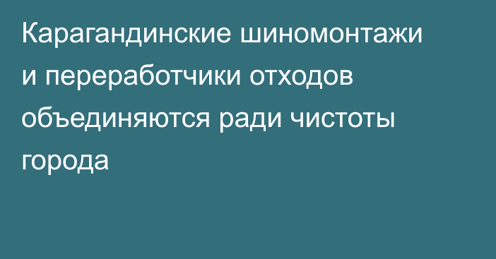 Карагандинские шиномонтажи и переработчики отходов объединяются ради чистоты города