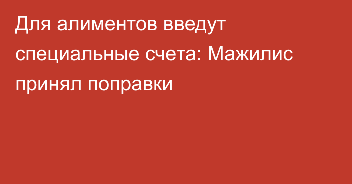 Для алиментов введут специальные счета: Мажилис принял поправки